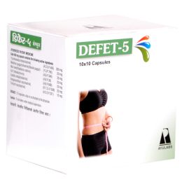 DEFET-5 Capsules (100 Capsules) by Ayulabs, for Slimming & Mobility