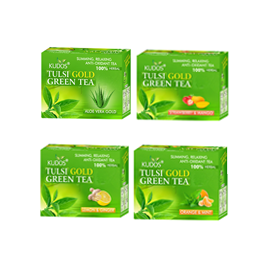TULSI GOLD GREEN TEA 4 FLAVORS ( 2g X 12 Tea Bags (Each)