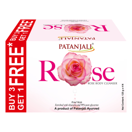 PATANJALI ROSE BODY CLEANSER (125 GM) by patanjali, Combo of 4 Packs