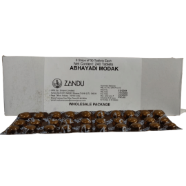 Zandu Abhayadi Modak –  30 Tab x 8 Strips (240 Tablets) | Ayurvedic Remedy for Constipation, Digestion & Detoxification