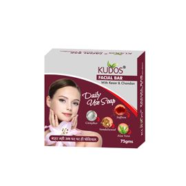 Kudos FACIAL BAR (SOAP) 75g - with kesar & chandan