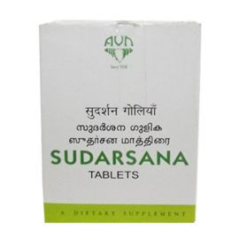 AVN Sudarsana Tablet (15 Tablets x 8 Strips), for Fever, Parasitic Infections, Inflammation, Diuresis, Mental Disorders, Increases Appetite