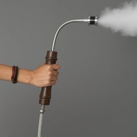 Dropless Premium Shower Steam Gun – Stainless Steel Nadiswedan Yantra with Wooden Handle for Sweating Therapy
