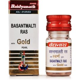 Baidyanath Basant Malti Ras with Gold (Suvarna-Moti Yukta) 25 Tablets | Ayurvedic Immunity & Strength Booster