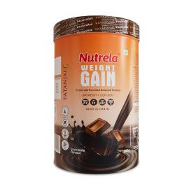 Patanjali Nutrela Weight Gain (Chocolate Flavor) – 500g | High-Protein Ayurvedic Supplement for Healthy Weight Gain