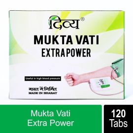 Divya Mukta Vati Extra Power – 120 Tablets | Ayurvedic Remedy for High Blood Pressure, Stress, and Anxiety Relief