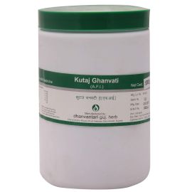 Kutaj Ghanvati Tablets by Dhanvantari 500gm Jar, Useful in Diarrhoea, Dysentry