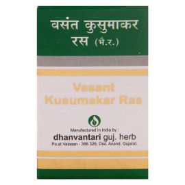 Vasant Kusumakar Ras ( S.Y. ) Tablets by Dhanvantari, Useful in Diabetes & General Debility