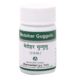 Medohar Guggulu Tablets (120 Tabs) – Dhanvantari | Ayurvedic Fat Burner for Weight Loss & Metabolism