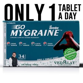 Vedalay GoMygraine Tablets – 30 Tablets | Ayurvedic Formula for Migraine & Headache Relief | Non-Drowsy & Non-Habit Forming