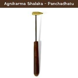 Agnikarma Panchdhatu Shalaka – Small Size (With Wooden Handle) 1 Pc - Premium Tool for Agnikarma Therapy