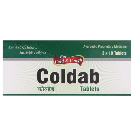 Coldab Tablet (3x10Tablets) by Dhanvantari, Useful in Anticold, Anticough, Antifever