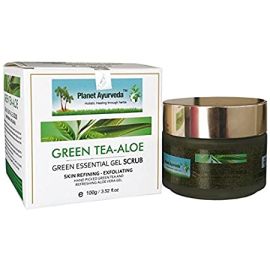 GREEN ESSENTIAL GEL SCRUB (GREEN TEA-ALOE) (100 gm) by Planet Ayurveda