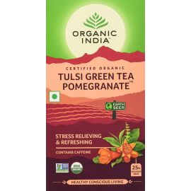 Tulsi Green Tea Pomegranate 25 Tea Bags by Organic India