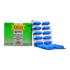 Gufic Herbal ZULCER 10 CAPSULES x 1 Strip, for hyperacidity, gastritis & chronic functional dyspepsia