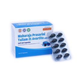 Maharaja Prasarini Tailam 21 Avarti 600mg – 100 Softgel Capsules – Sahasrayogam
