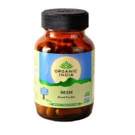 Herbal NEEM Blood Purifier Antibiotic 60 Capsules Bottle by Organic India