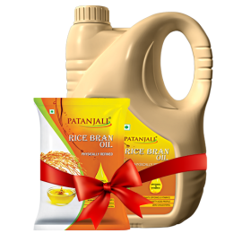 RICE BRAN OIL JAR ( FREE 1LTR POUCH) (5 LTR) by patanjali