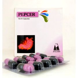 PEPCER Capsules (100 Capsules) by Ayulabs for Peptic Duodenal Ulcer