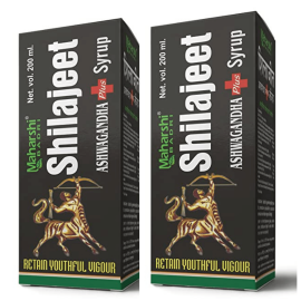 SHILAJEET ASHWAGANDHA PLUS SYRUP (200ml x 2 pc = 400 ml) by Maharshi Badri, Useful In Nocturnal Emission